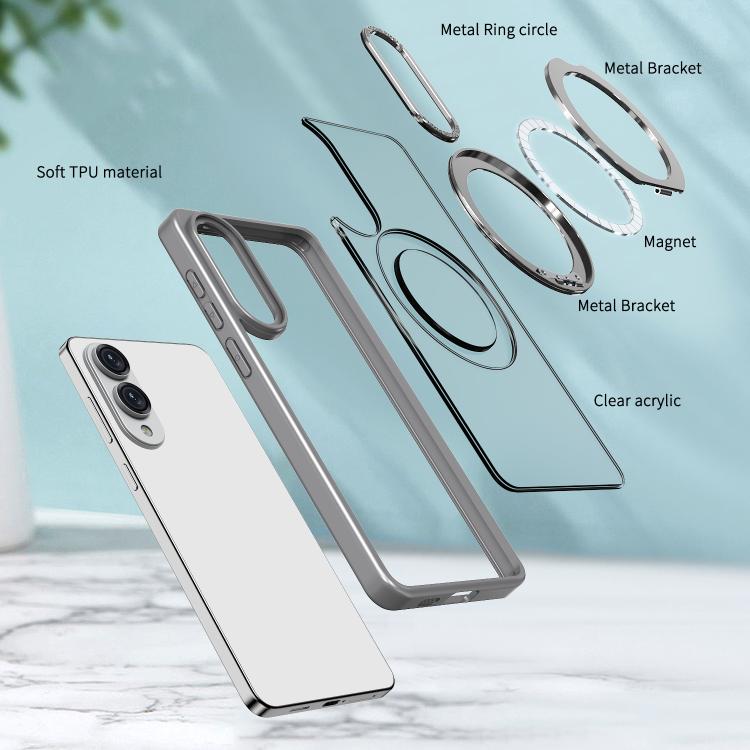 For Samsung Galaxy S25 Edge 5G kalebol MagSafe Metal Ring Holder Phone Case