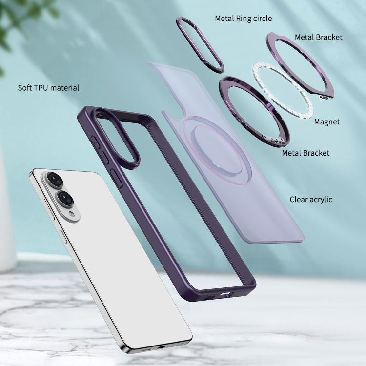 For Samsung Galaxy S25 Edge 5G kalebol MagSafe Metal Ring Holder Phone Case