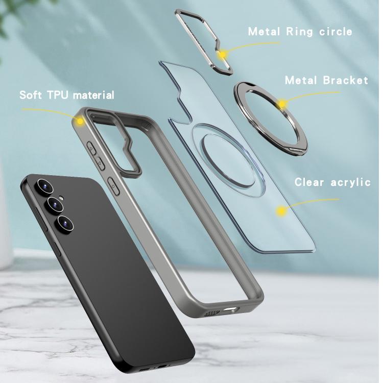 For Samsung Galaxy S23 FE 5G kalebol MagSafe Metal Ring Holder Phone Case