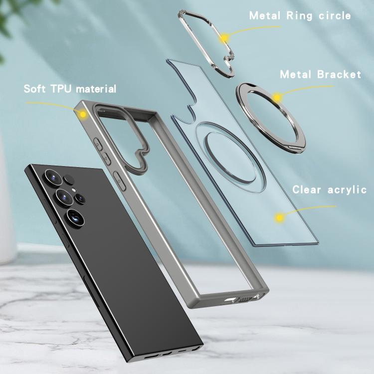 For Samsung Galaxy S24 Ultra 5G kalebol MagSafe Metal Ring Holder Phone Case