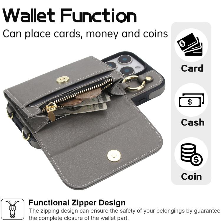 For iPhone 16 Plus AwQuer 2 in 1 Crossbody Wallet Leather Back Phone Case