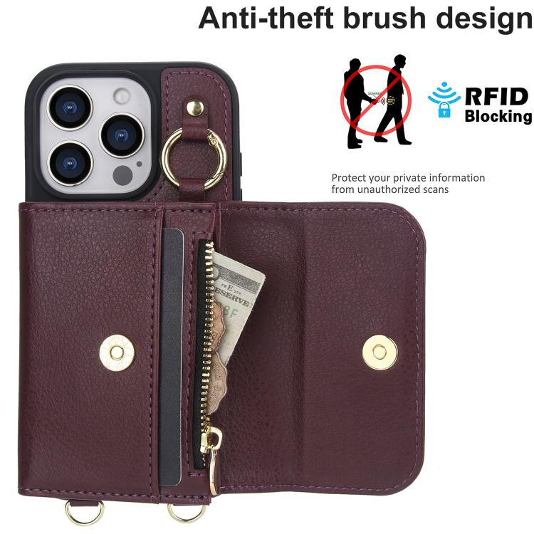 For iPhone 16 Plus AwQuer 2 in 1 Crossbody Wallet Leather Back Phone Case