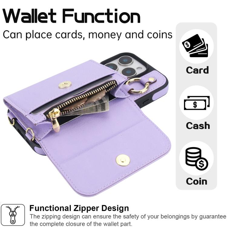 For iPhone 16 AwQuer 2 in 1 Crossbody Wallet Leather Back Phone Case