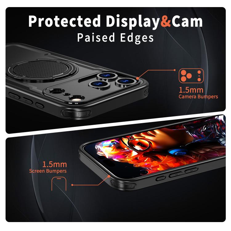 For iPhone 17 Pro kalebol Metal 360 Degree Rotation Holder MagSafe Phone Case