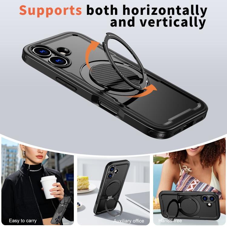 For iPhone 17 kalebol Metal 360 Degree Rotation Holder MagSafe Phone Case