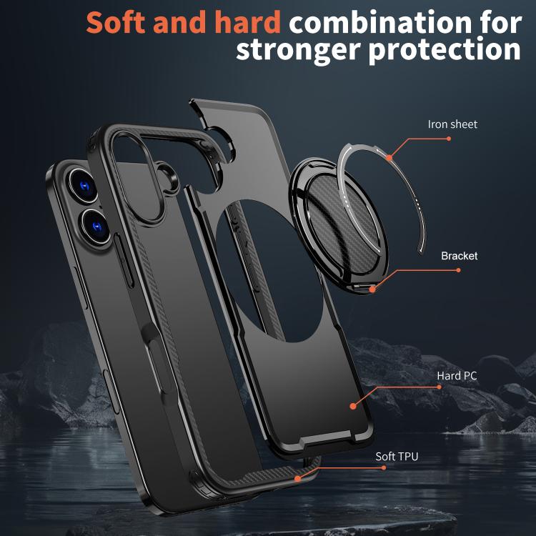 For iPhone 17 kalebol Metal 360 Degree Rotation Holder MagSafe Phone Case