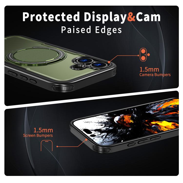 For iPhone 17 kalebol Metal 360 Degree Rotation Holder MagSafe Phone Case
