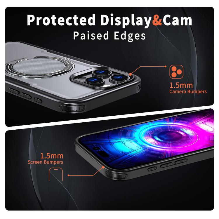 For iPhone 16 Pro Max kalebol Metal 360 Degree Rotation Holder MagSafe Phone Case
