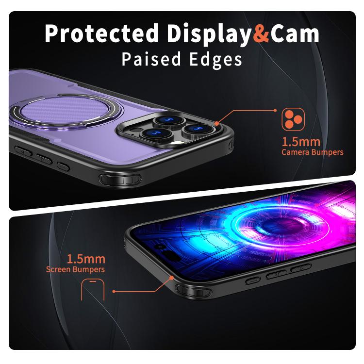 For iPhone 16 Pro Max kalebol Metal 360 Degree Rotation Holder MagSafe Phone Case