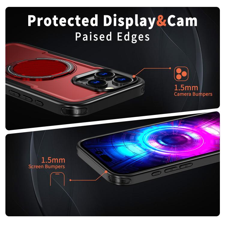For iPhone 16 Pro kalebol Metal 360 Degree Rotation Holder MagSafe Phone Case