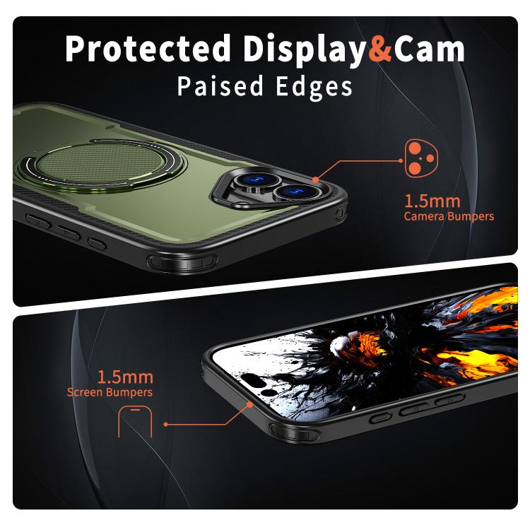 For iPhone 16 kalebol Metal 360 Degree Rotation Holder MagSafe Phone Case