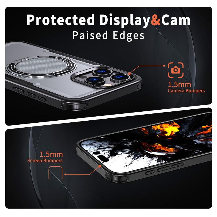 For iPhone 15 Pro Max kalebol Metal 360 Degree Rotation Holder MagSafe Phone Case