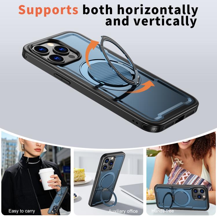 For iPhone 15 Pro Max kalebol Metal 360 Degree Rotation Holder MagSafe Phone Case