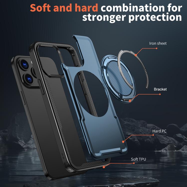For iPhone 15 Pro Max kalebol Metal 360 Degree Rotation Holder MagSafe Phone Case