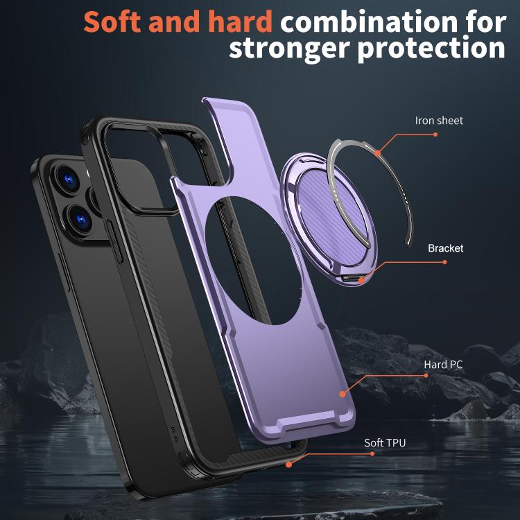 For iPhone 15 Pro Max kalebol Metal 360 Degree Rotation Holder MagSafe Phone Case