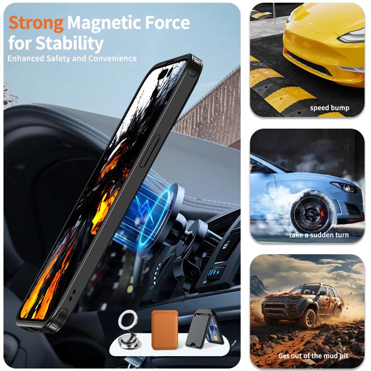 For iPhone 15 Pro kalebol Metal 360 Degree Rotation Holder MagSafe Phone Case