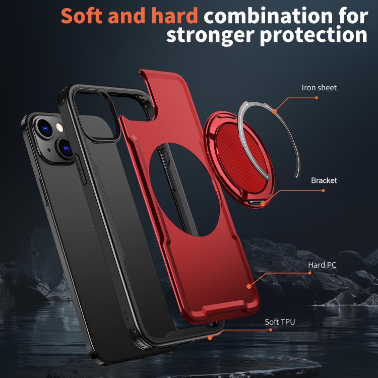 For iPhone 15 kalebol Metal 360 Degree Rotation Holder MagSafe Phone Case