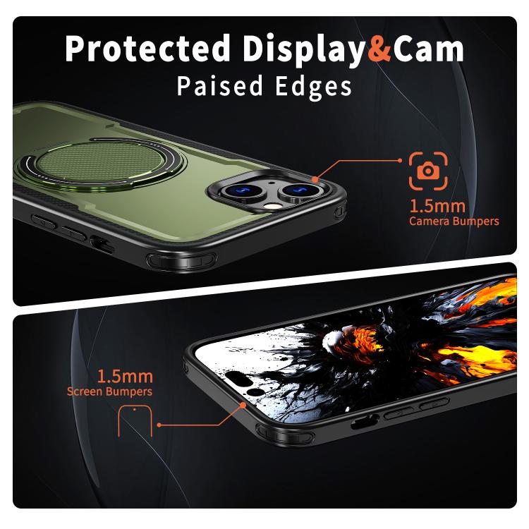 For iPhone 15 kalebol Metal 360 Degree Rotation Holder MagSafe Phone Case