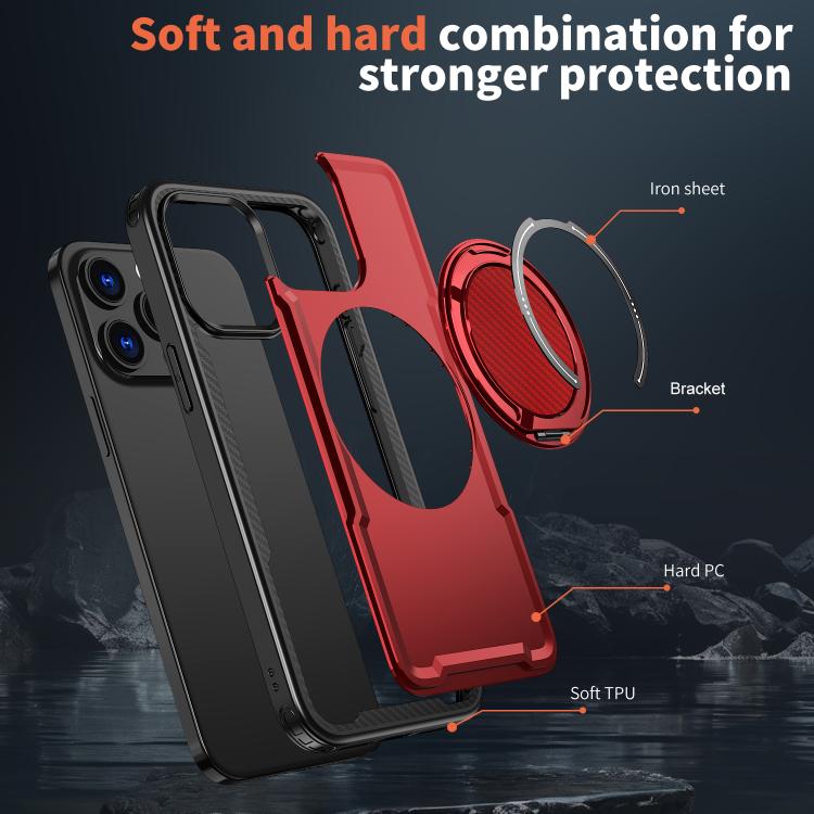 For iPhone 14 Pro kalebol Metal 360 Degree Rotation Holder MagSafe Phone Case