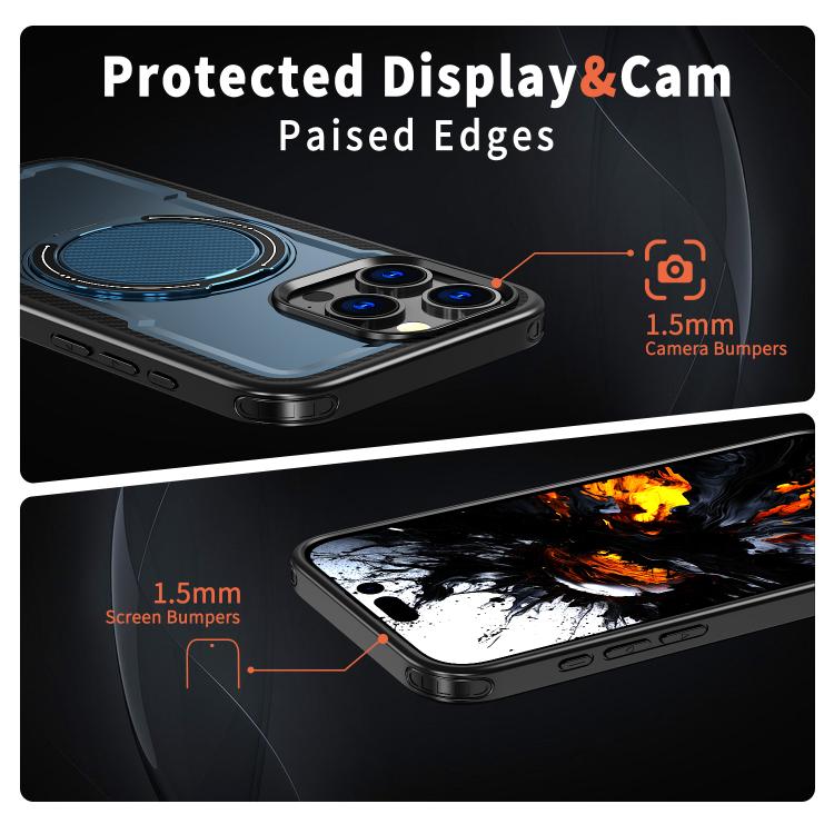 For iPhone 14 Pro kalebol Metal 360 Degree Rotation Holder MagSafe Phone Case