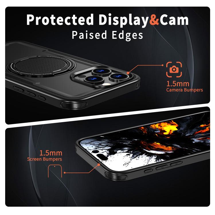 For iPhone 14 Pro Max kalebol Metal 360 Degree Rotation Holder MagSafe Phone Case