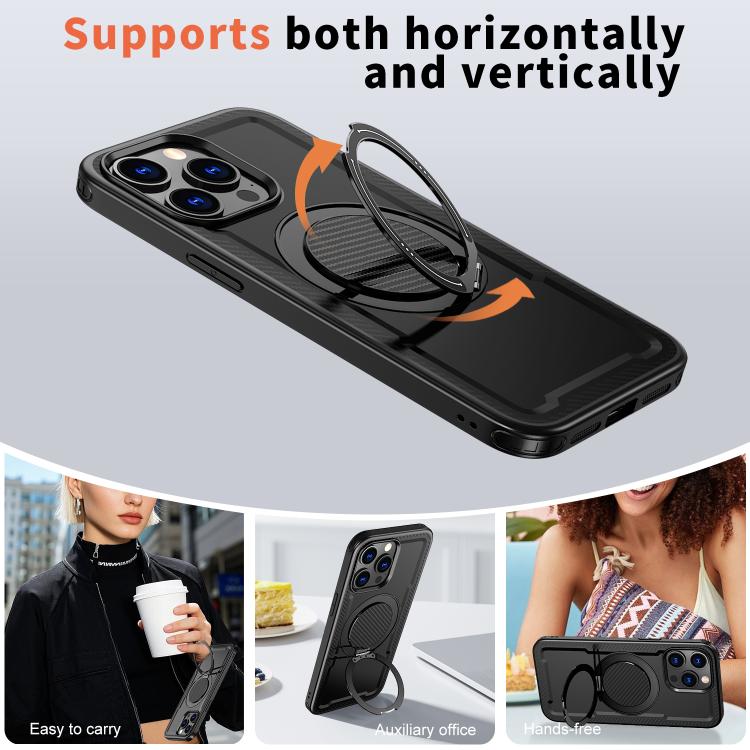 For iPhone 14 Pro Max kalebol Metal 360 Degree Rotation Holder MagSafe Phone Case