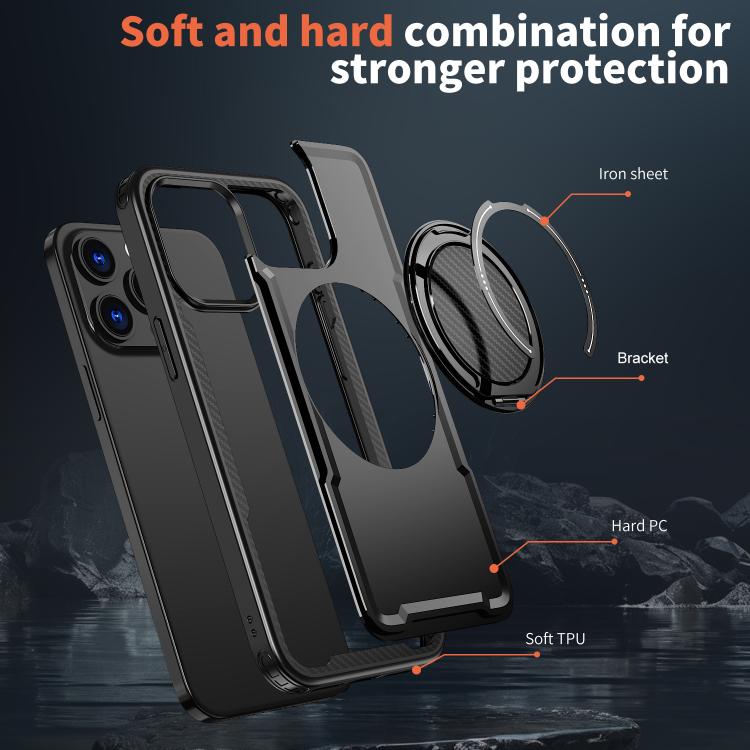 For iPhone 14 Pro Max kalebol Metal 360 Degree Rotation Holder MagSafe Phone Case