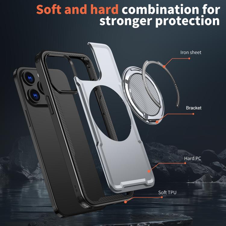 For iPhone 14 Pro Max kalebol Metal 360 Degree Rotation Holder MagSafe Phone Case