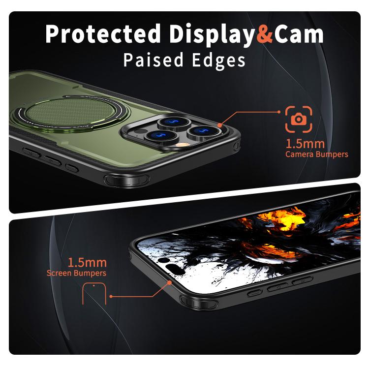 For iPhone 14 Pro Max kalebol Metal 360 Degree Rotation Holder MagSafe Phone Case