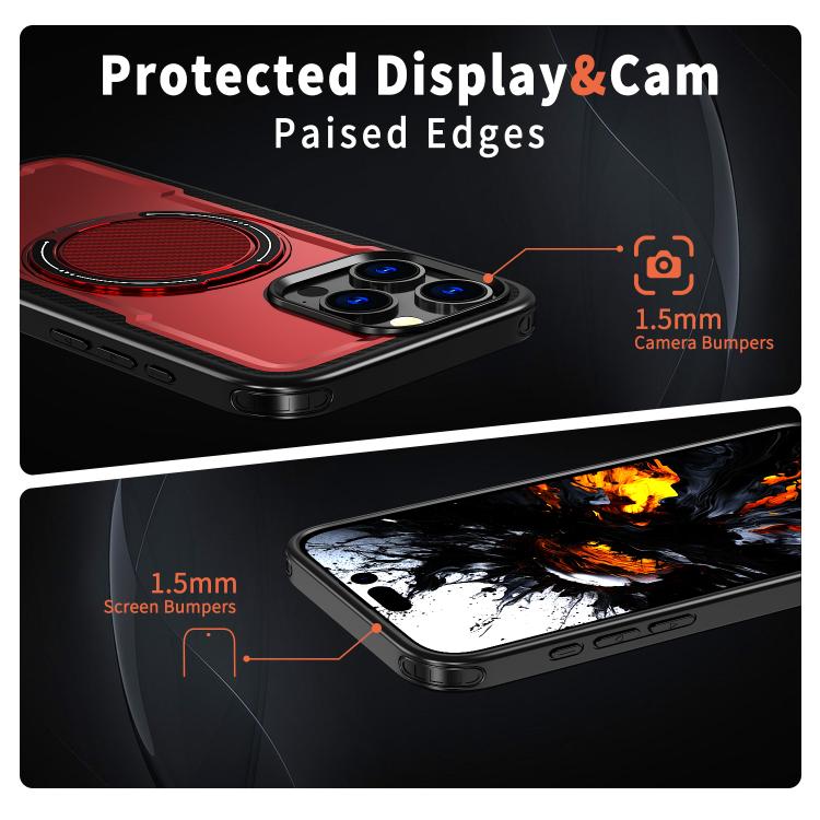 For iPhone 13 Pro kalebol Metal 360 Degree Rotation Holder MagSafe Phone Case