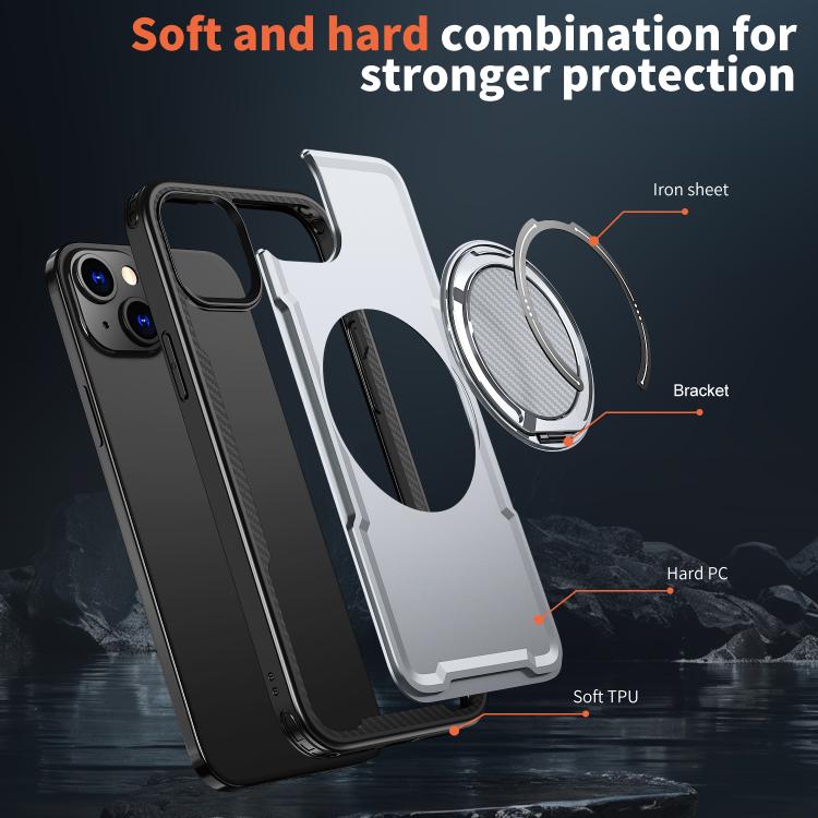 For iPhone 13 kalebol Metal 360 Degree Rotation Holder MagSafe Phone Case