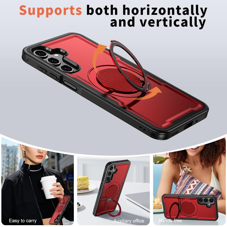 For Samsung Galaxy A16 5G kalebol Metal 360 Degree Rotation Holder MagSafe Phone Case