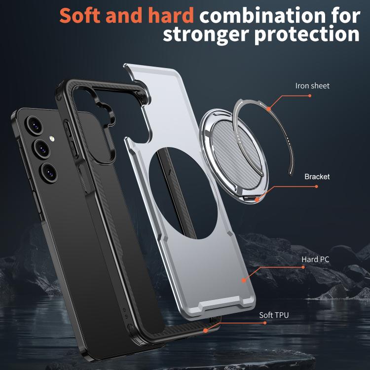 For Samsung Galaxy A16 5G kalebol Metal 360 Degree Rotation Holder MagSafe Phone Case
