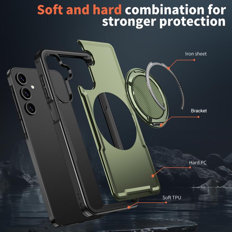 For Samsung Galaxy A16 5G kalebol Metal 360 Degree Rotation Holder MagSafe Phone Case