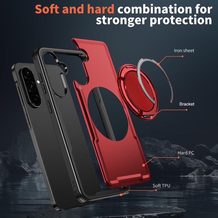 For Samsung Galaxy A36 5G kalebol Metal 360 Degree Rotation Holder MagSafe Phone Case