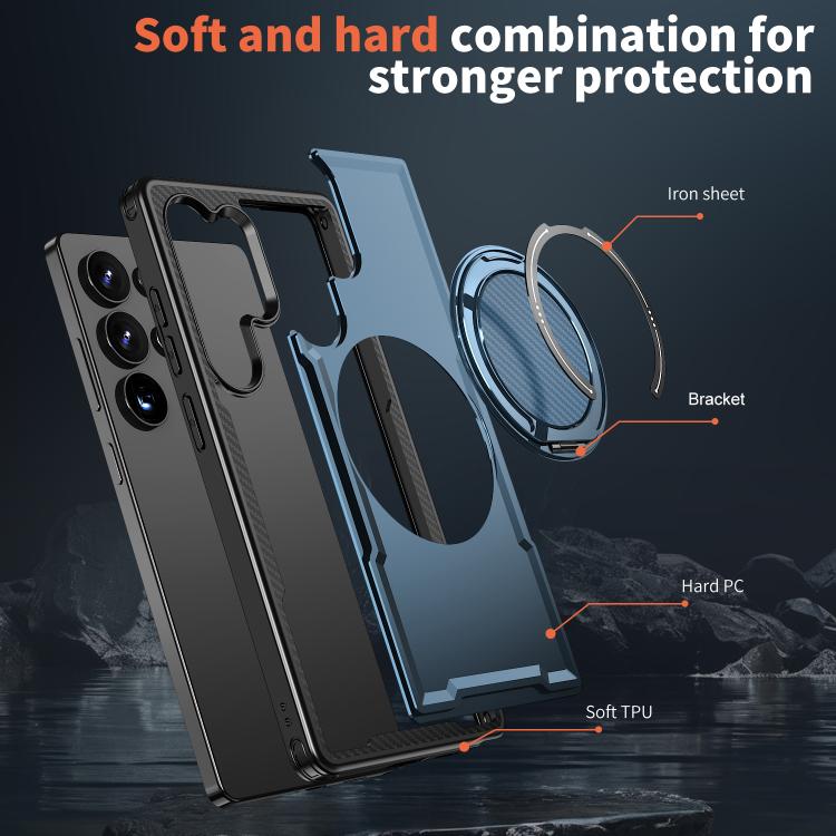 For Samsung Galaxy S25 Ultra 5G Kalebol Metal 360 Degree Rotation Holder MagSafe Phone Case