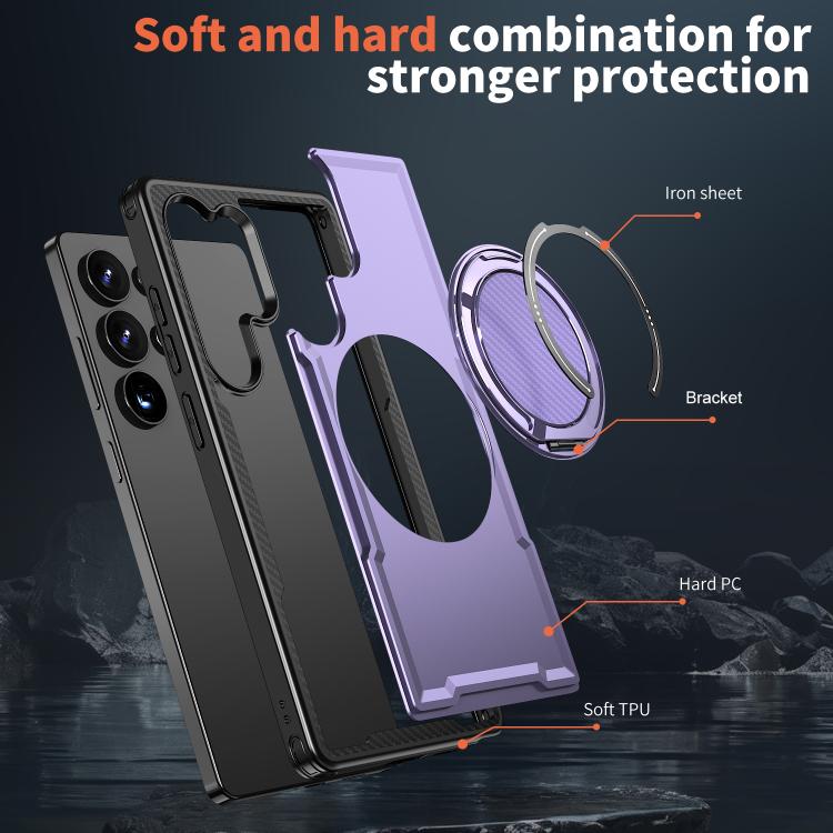 For Samsung Galaxy S25 Ultra 5G Kalebol Metal 360 Degree Rotation Holder MagSafe Phone Case