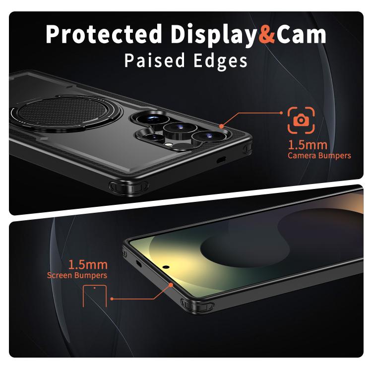 For Samsung Galaxy S24 Ultra 5G Kalebol Metal 360 Degree Rotation Holder MagSafe Phone Case