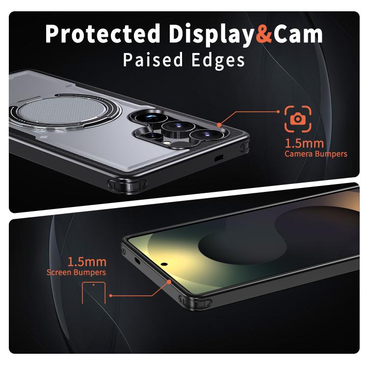 For Samsung Galaxy S24 Ultra 5G Kalebol Metal 360 Degree Rotation Holder MagSafe Phone Case