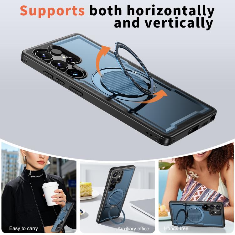 For Samsung Galaxy S24 Ultra 5G Kalebol Metal 360 Degree Rotation Holder MagSafe Phone Case