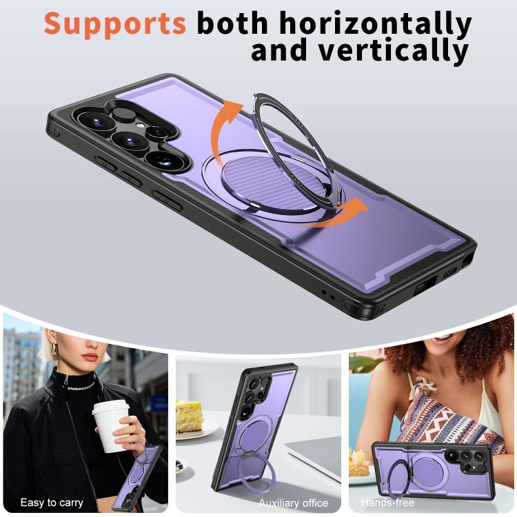 For Samsung Galaxy S24 Ultra 5G Kalebol Metal 360 Degree Rotation Holder MagSafe Phone Case
