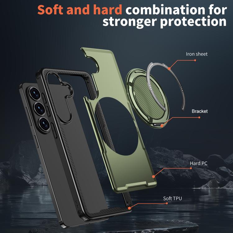For Samsung Galaxy S26 5G Kalebol Metal 360 Degree Rotation Holder MagSafe Phone Case