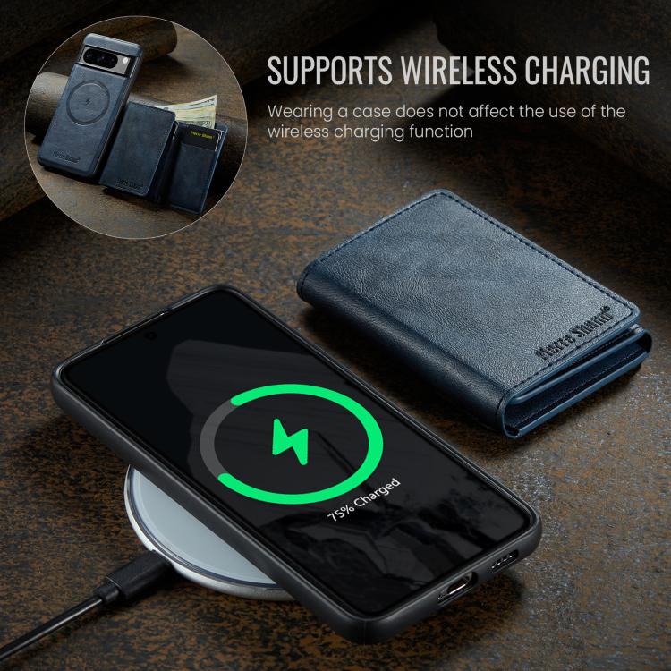 For Google Pixel 7 Pro Fierre Shann 2 in 1 Holder RFID Card Slot Wallet MagSafe Phone Case