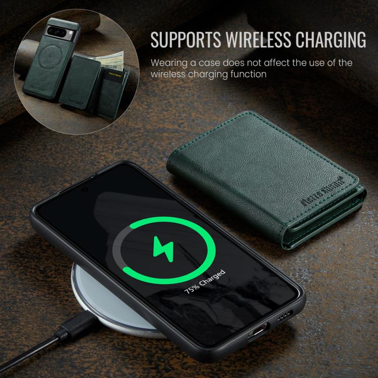 For Google Pixel 7 Pro Fierre Shann 2 in 1 Holder RFID Card Slot Wallet MagSafe Phone Case