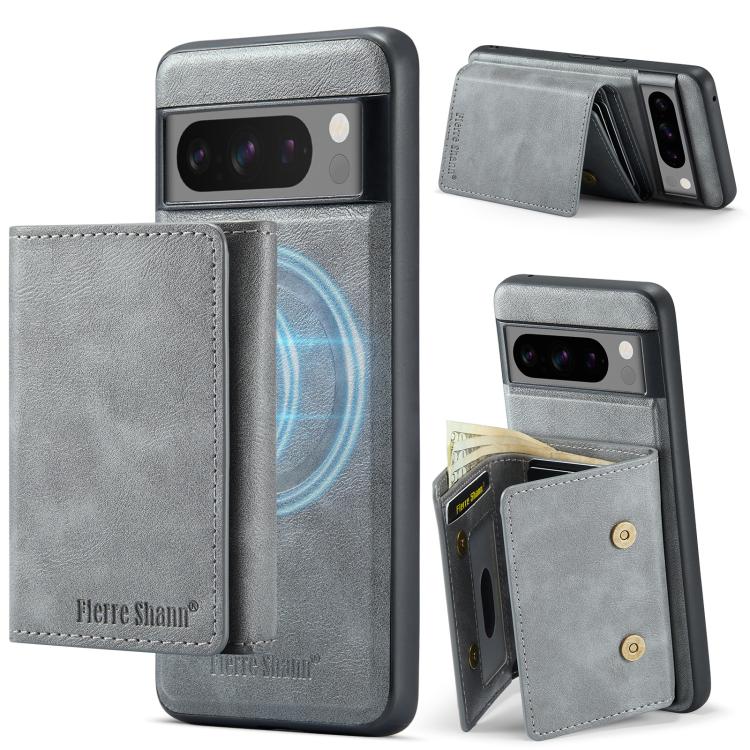 For Google Pixel 7 Pro Fierre Shann 2 in 1 Holder RFID Card Slot Wallet MagSafe Phone Case