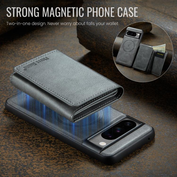 For Google Pixel 7 Pro Fierre Shann 2 in 1 Holder RFID Card Slot Wallet MagSafe Phone Case
