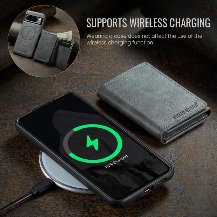 For Google Pixel 7 Pro Fierre Shann 2 in 1 Holder RFID Card Slot Wallet MagSafe Phone Case