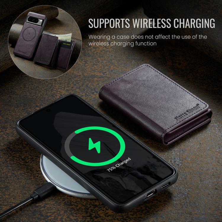 For Google Pixel 7 Pro Fierre Shann 2 in 1 Holder RFID Card Slot Wallet MagSafe Phone Case