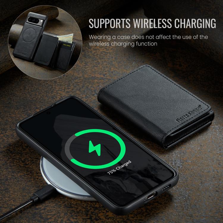 For Google Pixel 7 Pro Fierre Shann 2 in 1 Holder RFID Card Slot Wallet MagSafe Phone Case