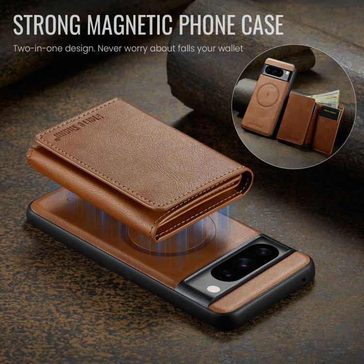 For Google Pixel 8 Pro Fierre Shann 2 in 1 Holder RFID Card Slot Wallet MagSafe Phone Case